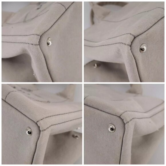 PRADA Canapa MM Hand Bag Denim Gray Silver - Picture 16 of 16